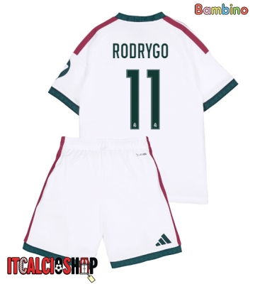Real Madrid Rodrygo Goes #11 Prima Maglia Bambino 2026-27 Manica Corta (+ Pantaloni corti)